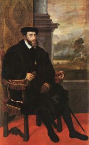 Carlos V sedente.